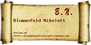 Blumenfeld Nikolett névjegykártya